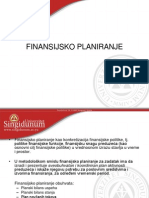 FINANSIJSKO PLANIRANJE Vezbe