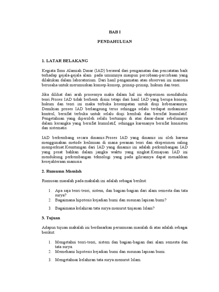 Makalah Tentang Alam Semesta Dan Tata Surya (IAD)