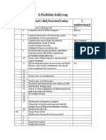 E Portfolio Daily Log