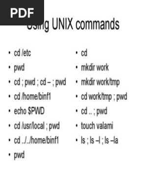 Essential UNIX Commands Guide | PDF