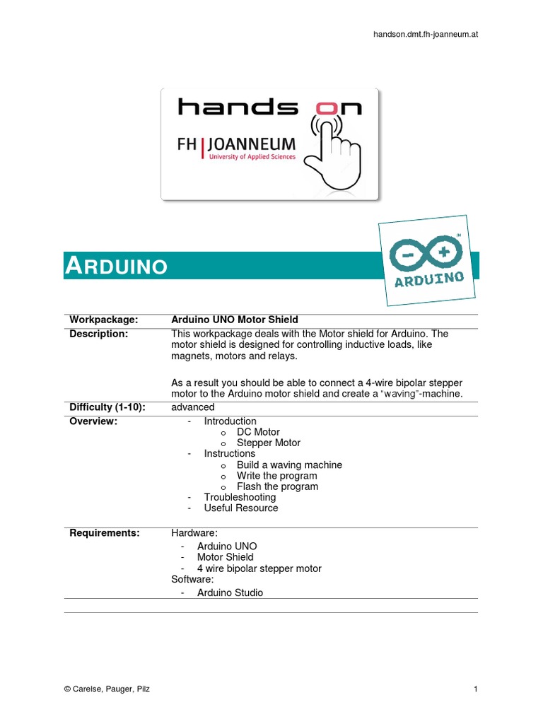 Arduino Motor Shield PDF Electric Motor Arduino