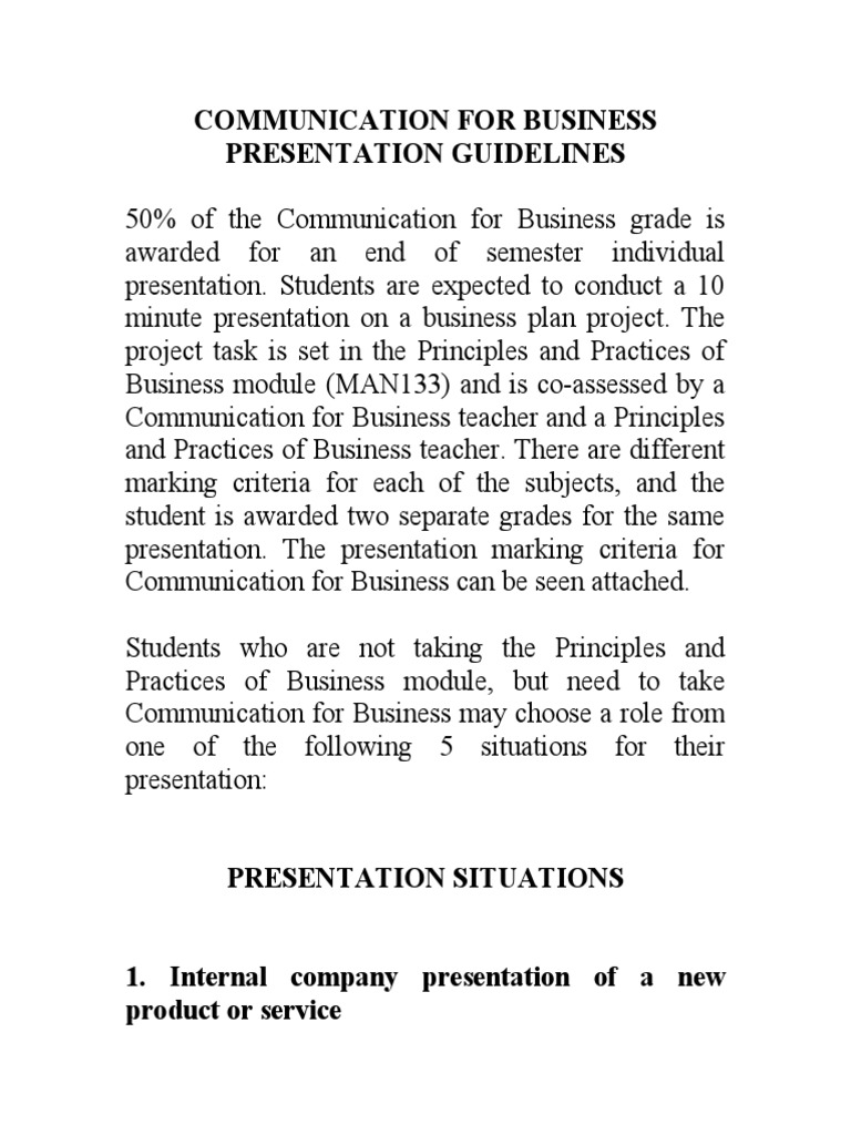 Business Presentation Guidelines | PDF | Business