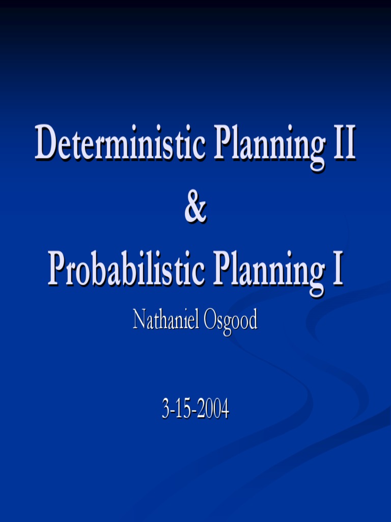 Deterministic and Probabilistic Planning | PDF