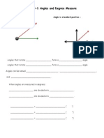 5-1 Angles and Degree Measure: Angle in Standard Position