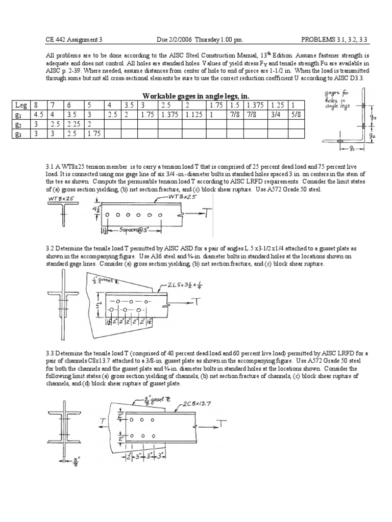 Working Gage Distances for Angles