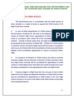 memohcMEMORANDUM SHOWING THE PROCEDURE FOR APPOINTMENT AND
TRANSFER OF CHIEF JUSTICES AND JUDGES OF HIGH COURTS