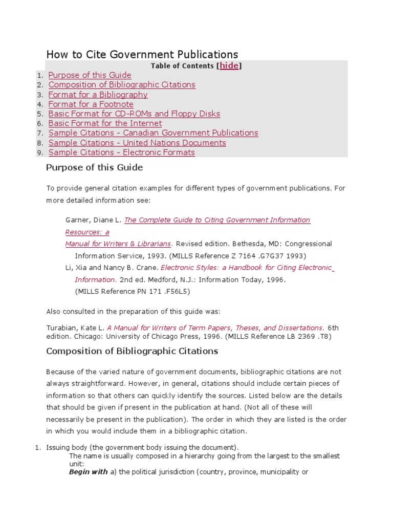 How to Cite Government Publications Citation United Nations