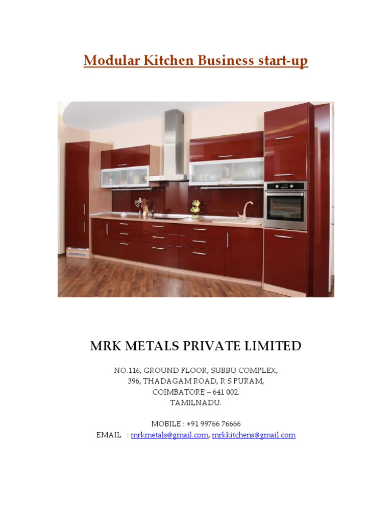 Modular Kitchen Business Start Up in India PDF Tools Business
