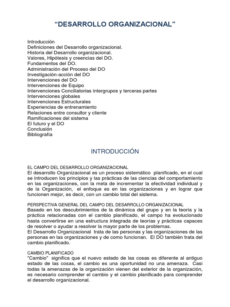 Desarrollo Organizacional2 | PDF | Crecimiento personal y profesional ...