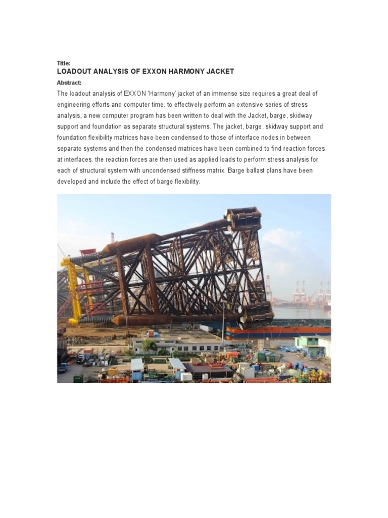 Exxon Harmony Jacket Loadout Analysis | PDF | Science & Mathematics ...