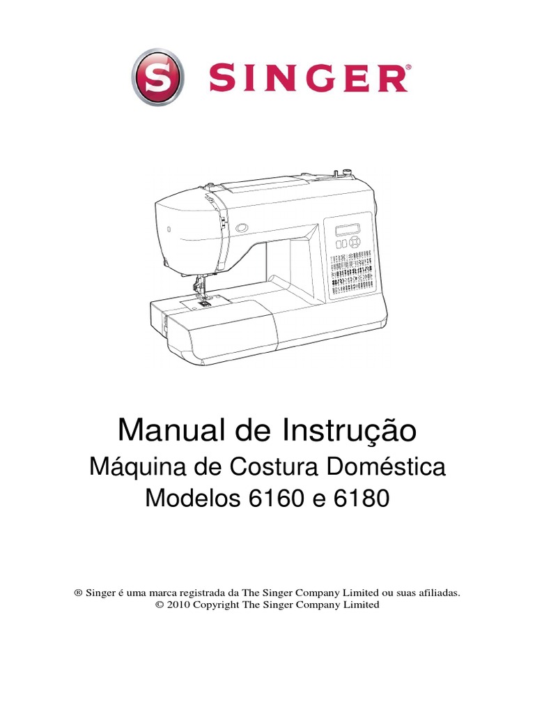 6180 Manual de Instrucoes Singer Costura Agulha de Costura