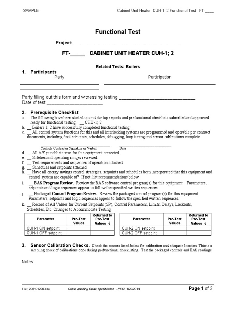 CUH-1; 2 Functional Testing Guide | PDF | Control System | Control ...