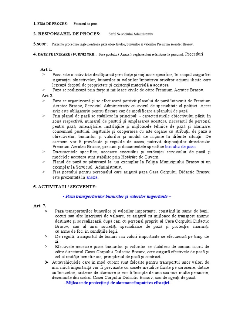 Fisa de Proces | PDF