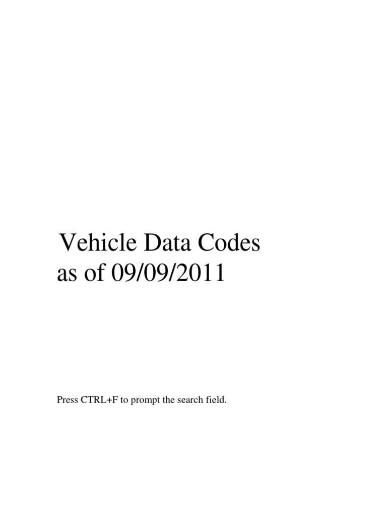 Ncic Vehicle Codes PDF Vehicle Registration Plate Chevrolet