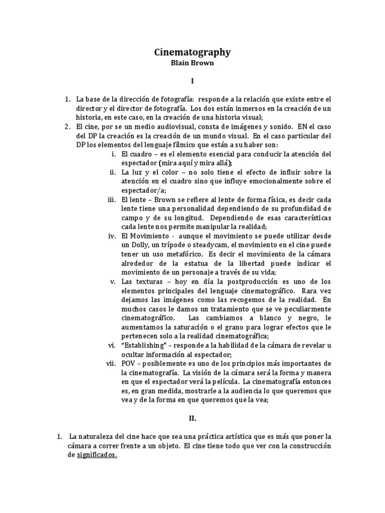 Blain Brown PDF Cinematografía Cine