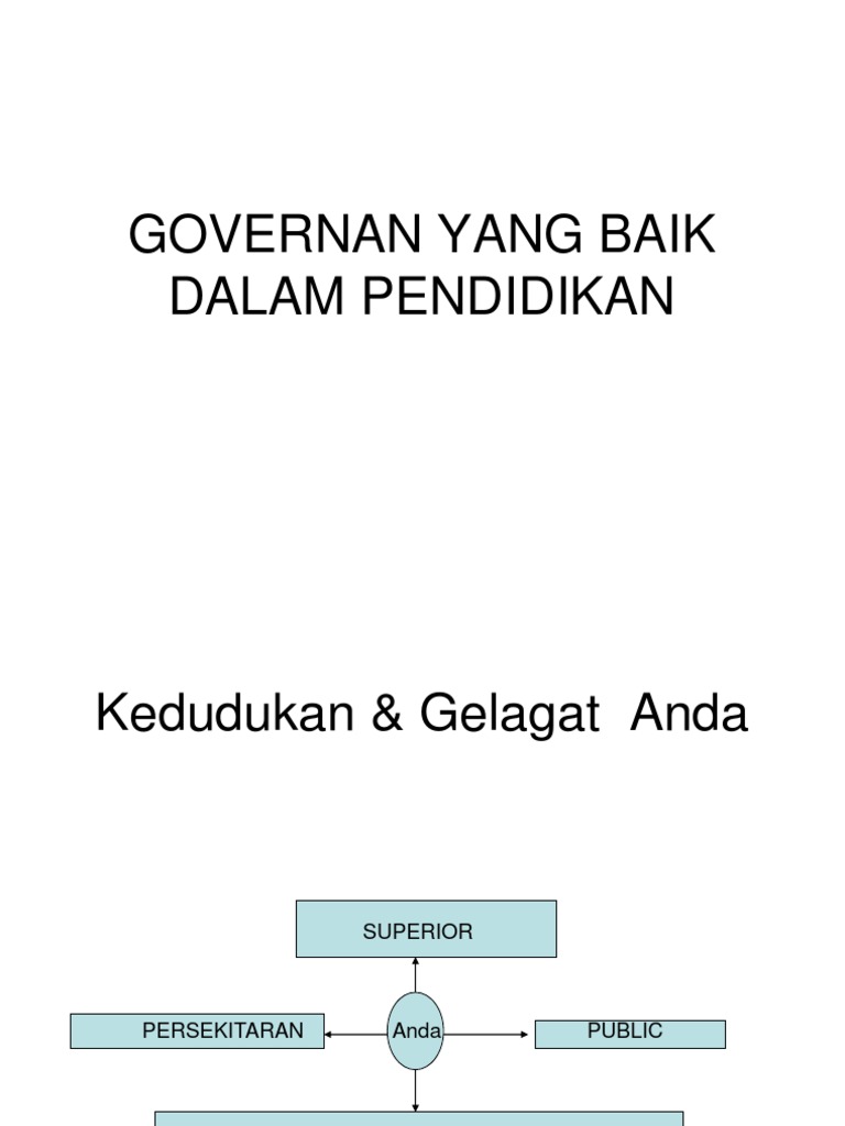 Governan Yang Baik Dalam Pendidikan  Altruisme  Kepemimpinan