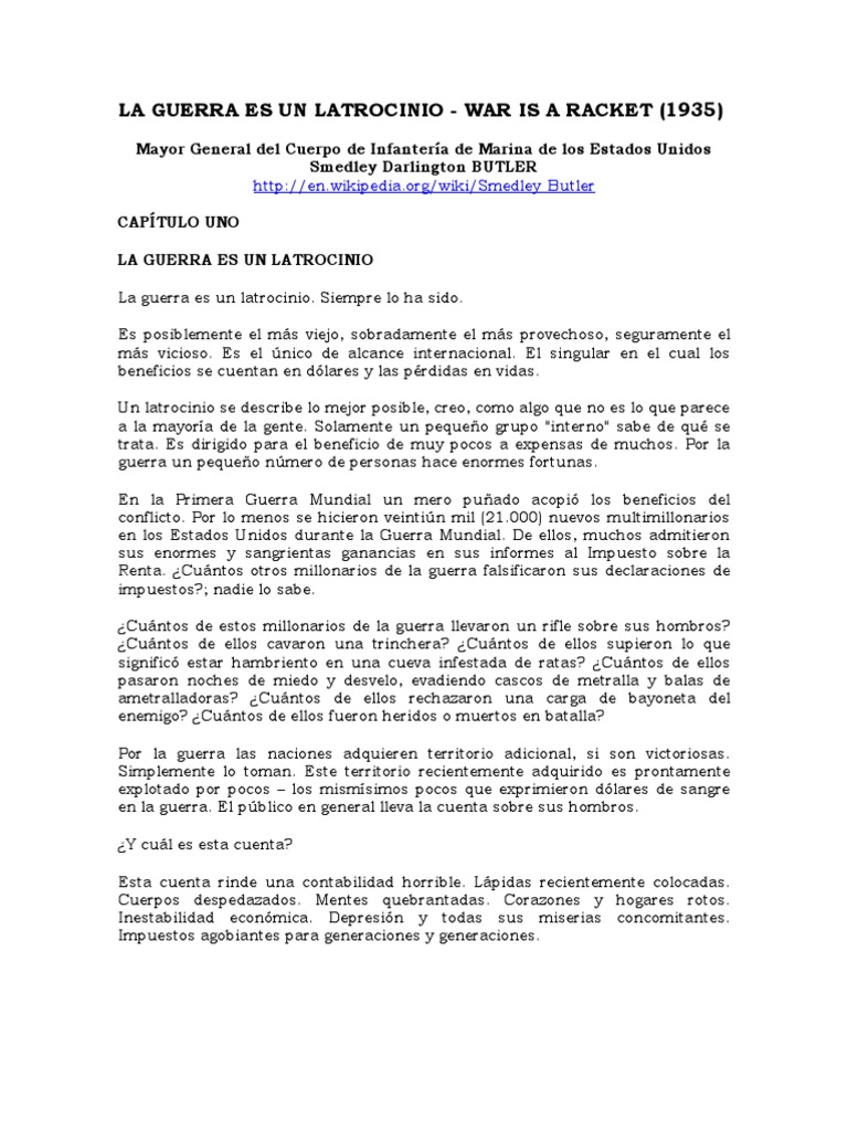 La Guerra Es Un Latrocinio General