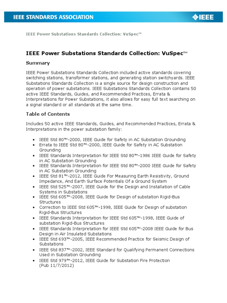 Substation IEEE | PDF | Electrical Substation | Electric Power