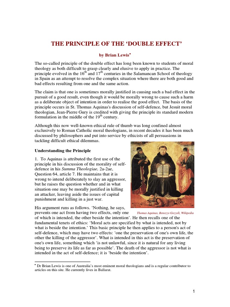 The Doctrine of Double Effect | PDF | Thomas Aquinas | Morality