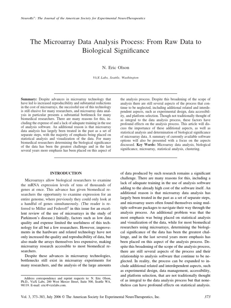 Microarray Data Analysis | PDF | Dna Microarray | Analysis Of Variance