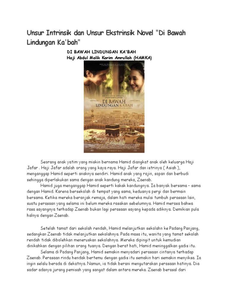 Unsur Intrinsik Dan Unsur Ekstrinsik Novel