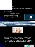 Quality Control Test of Pharmaceutical Solid Dosage Form