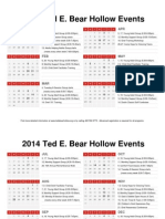 Ted E. Bear Hollow Events 2014: JAN APR