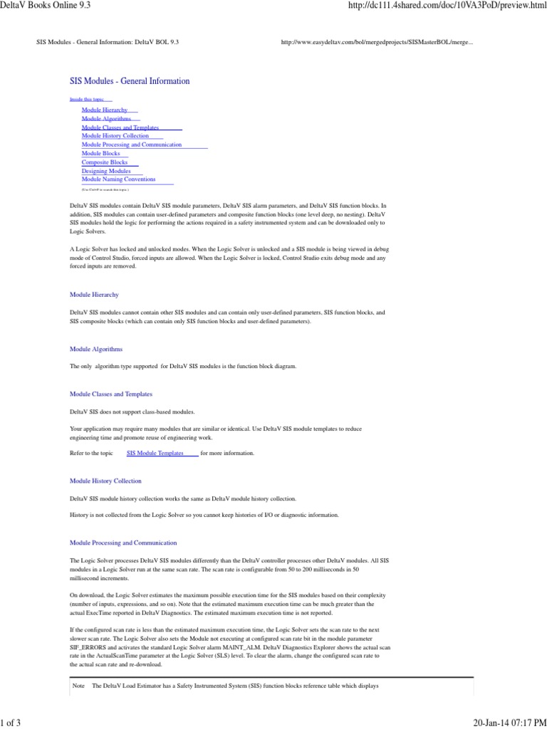DeltaV SIS Modules Overview | PDF | Systems Engineering | Computer ...