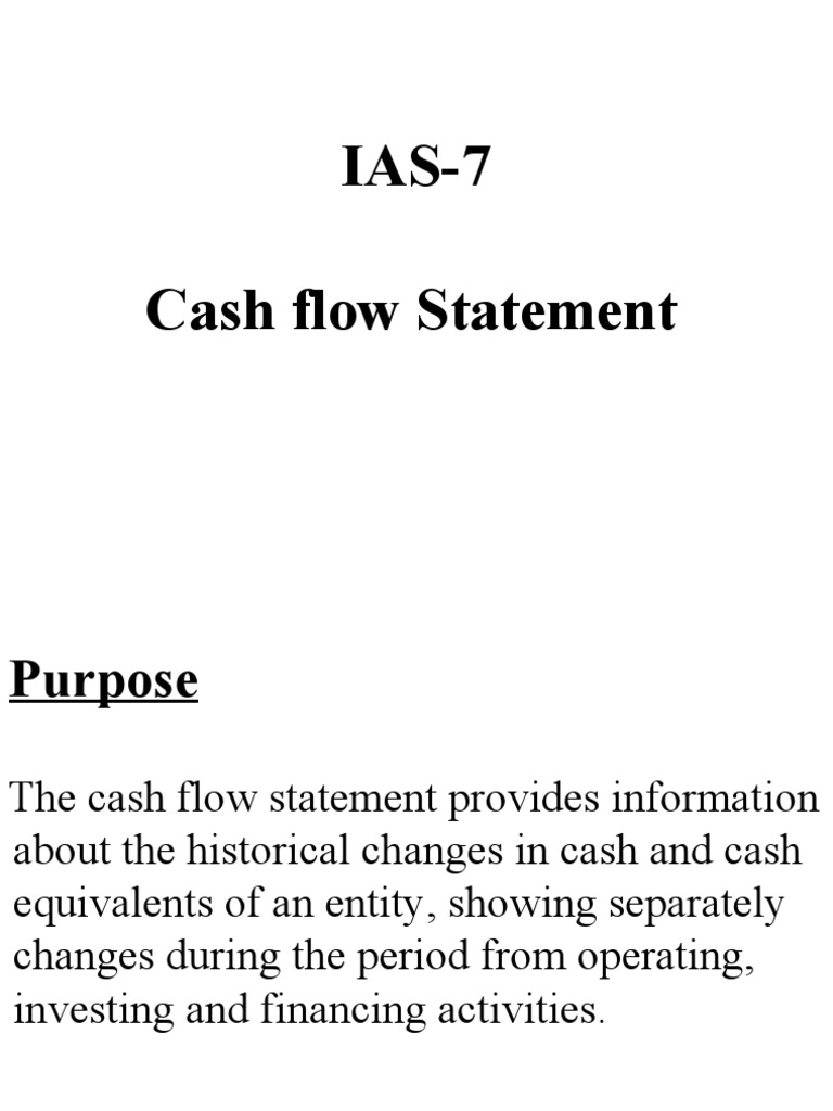 IAS 7 Cash Flow Statement Overview | PDF | Cash Flow Statement ...