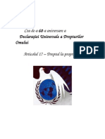 10 Decembrie 1948 - 60 de Ani - Declaraţia Universală A Drepturilor Omului - Dreptul de Proprieta