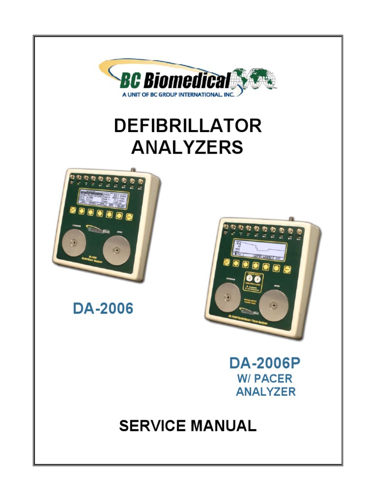 BC Biomedical DA-2006 Defibrillator Analyzer - Service Manual | PDF ...