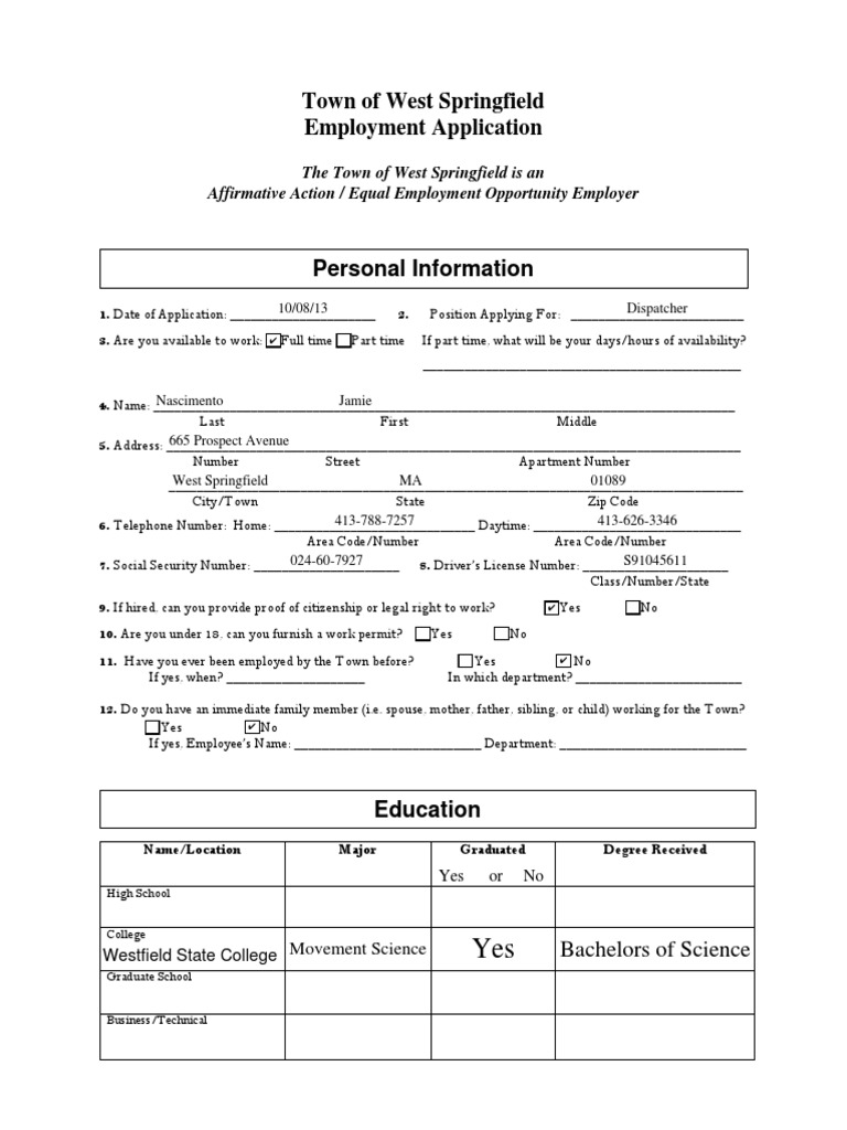 Employment_Application Copy Race And Ethnicity In The United States