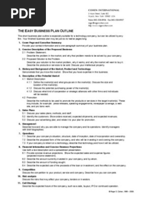 Business Plan Outline