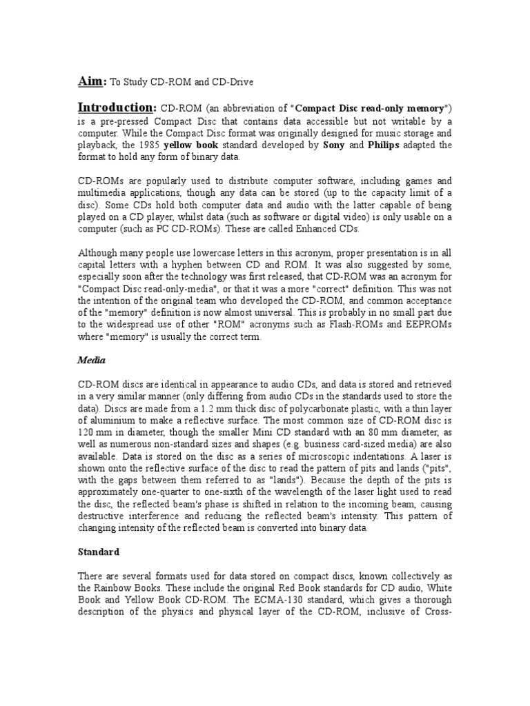 Overview of CD-ROM Technology | PDF | Cd Rom | Compact Disc