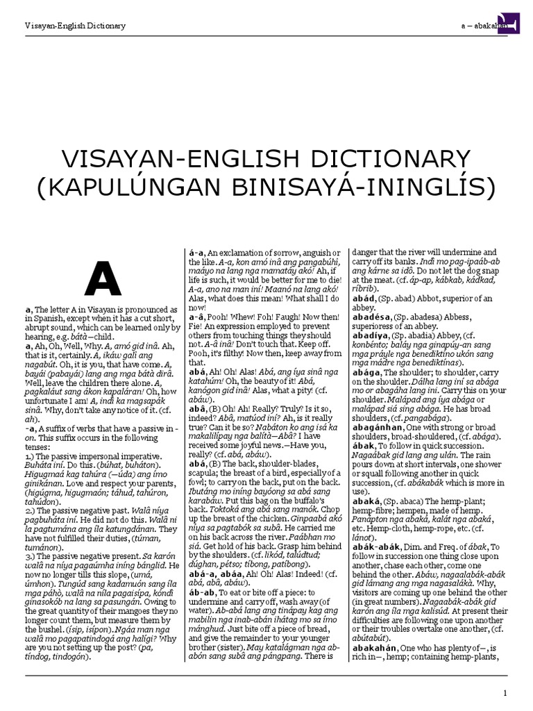 Hiligaynon Dictionary | PDF