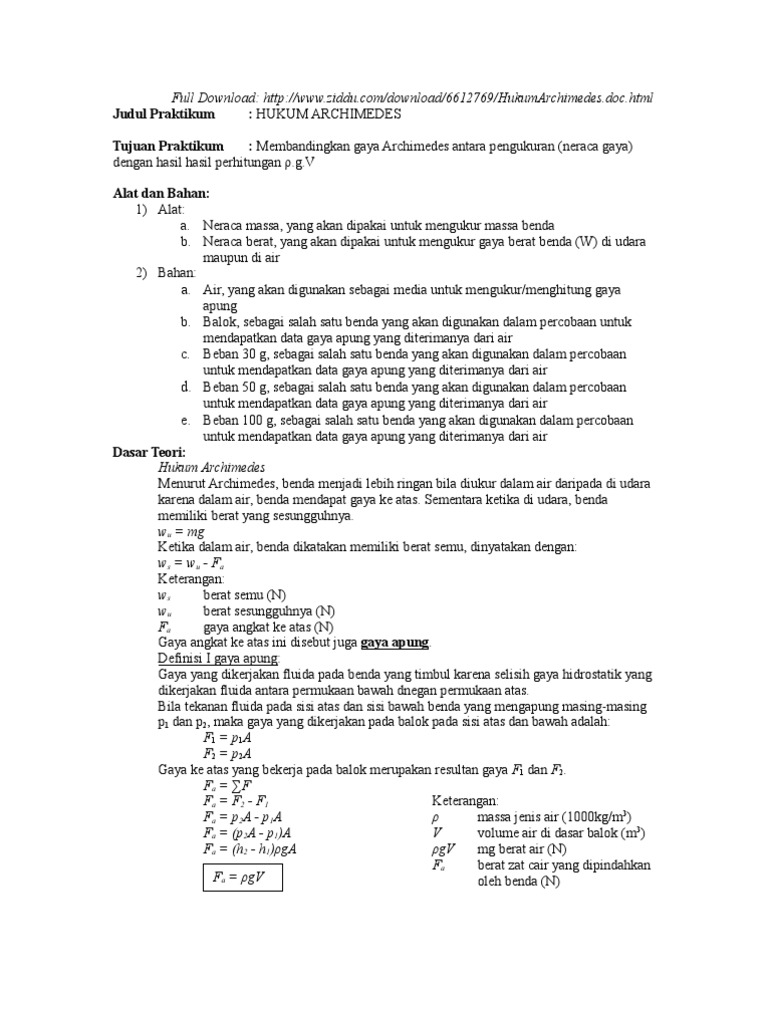 Hukum Archimedes
