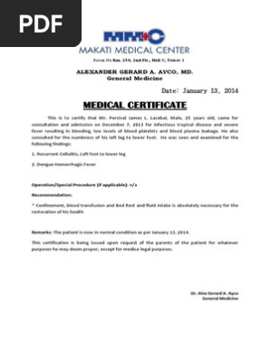 Medical Certificate