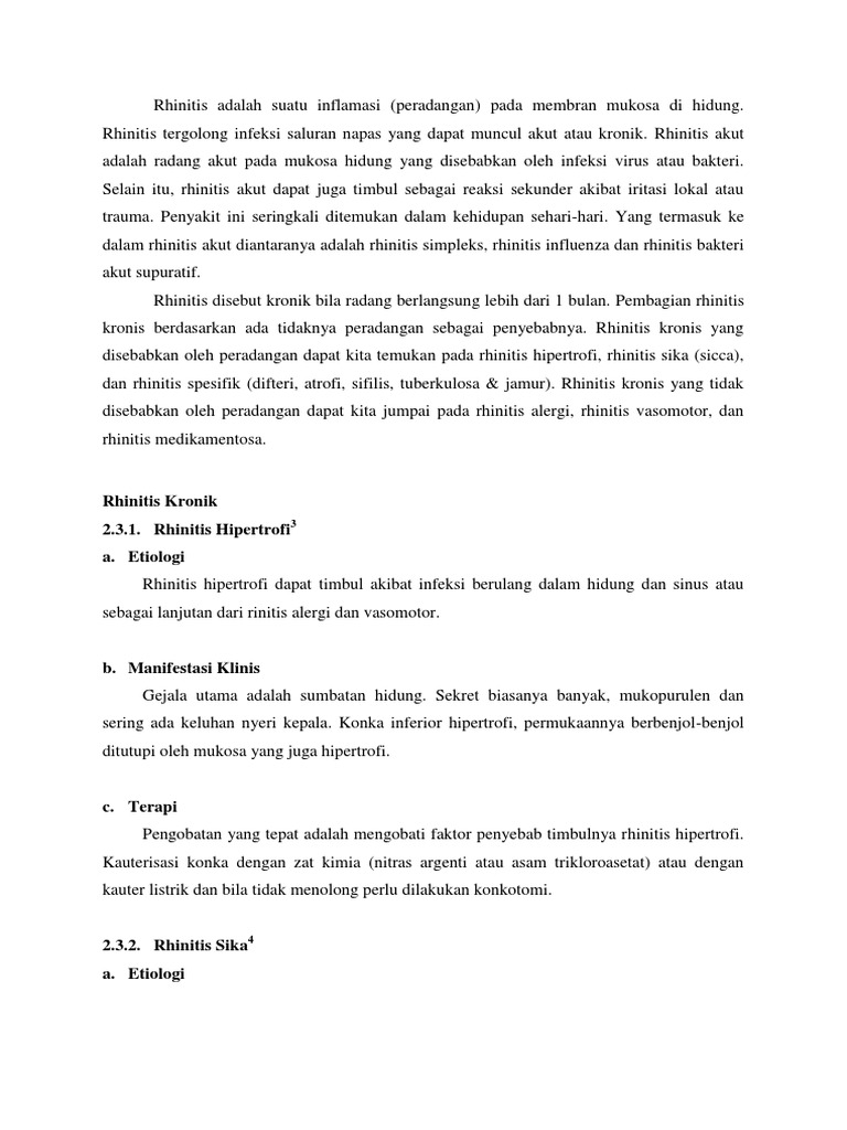Rhinitis Sika: Penyebab dan Terapi | PDF | Sains & Matematika