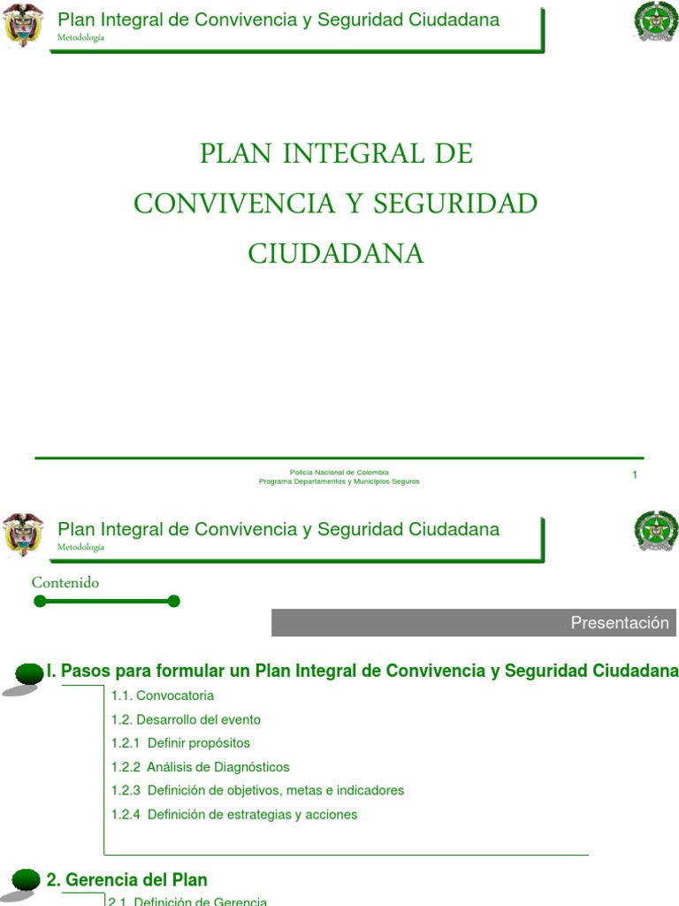 Plan de Seguridad Ciudadana Integral | PDF | Policía | Colombia