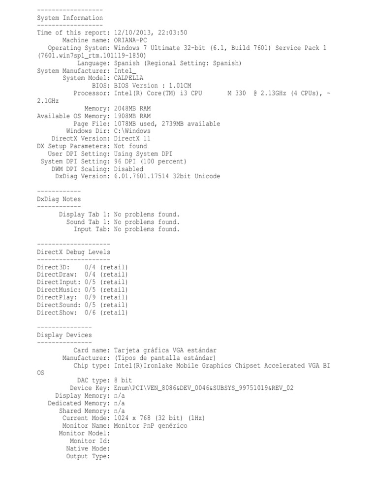 Windows 7 System Info Report | PDF