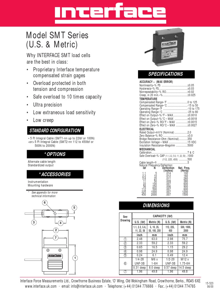 SMT Series Load Cell Specifications | PDF