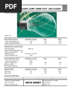 Incandescent Lamp 100W 127V A55 Clear: Data Sheet