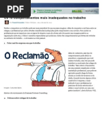 Os 10 comportamentos mais inadequados no trabalho - Yahoo Notícias