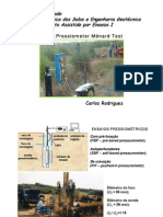 PTM - Pressiometer Ménard Test (FCTUC)
