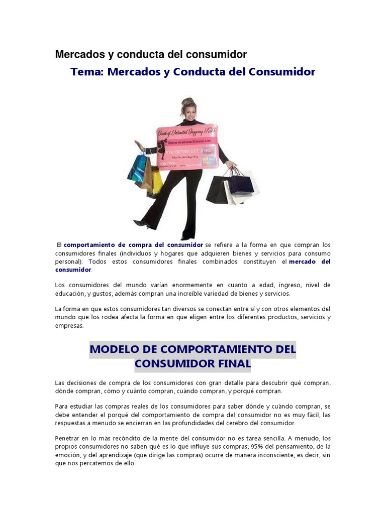 Comportamiento del Consumidor Final | PDF | Los consumidores | Marketing