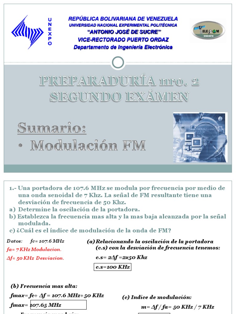 Análisis de Modulación en Frecuencia FM | PDF | Modulación de ...