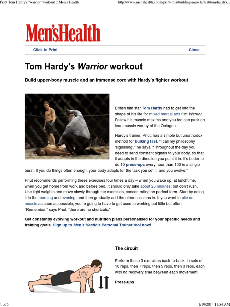 Simple Tom hardy bane workout pdf for Build Muscle