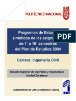 Plan de Estudios 2004 Ipn