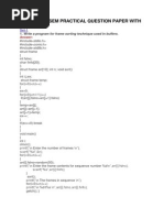 B.SC (It) 6Th Sem Practical Question Paper With ANSWER... : 1. Write A Program For Frame Sorting Technique Used in Buffers