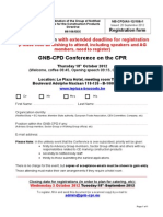 NB-CPD All-12 108r1 - Extended Deadline For Registration - GNB-CPD Conference On The CPR